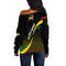 Ethiopia Rasta Lion Black Women's Off Shoulder, African Women Off Shoulder For Women