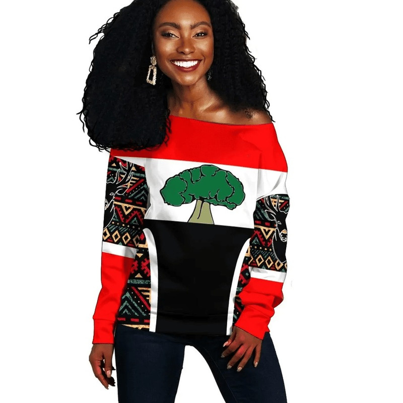 Oromia Africa Pattern Style Women's Off Shoulder, African Women Off Shoulder For Women