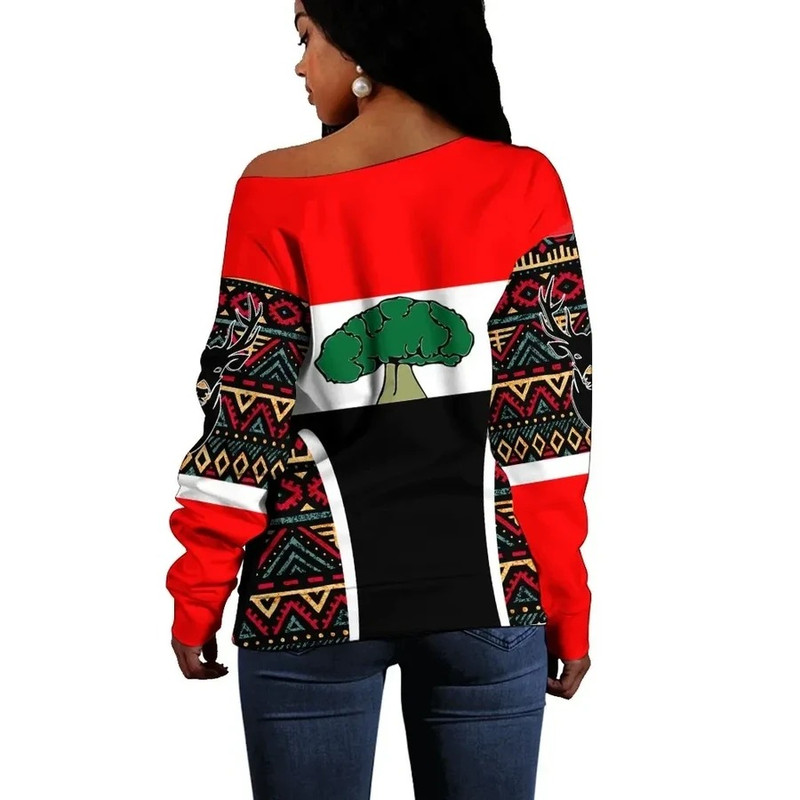Oromia Africa Pattern Style Women's Off Shoulder, African Women Off Shoulder For Women
