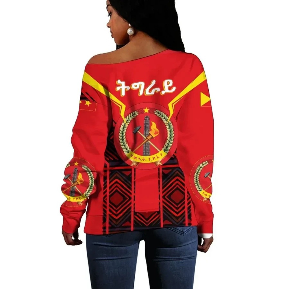 Tigray Coat Of Arms New Women's Off Shoulder, African Women Off Shoulder For Women