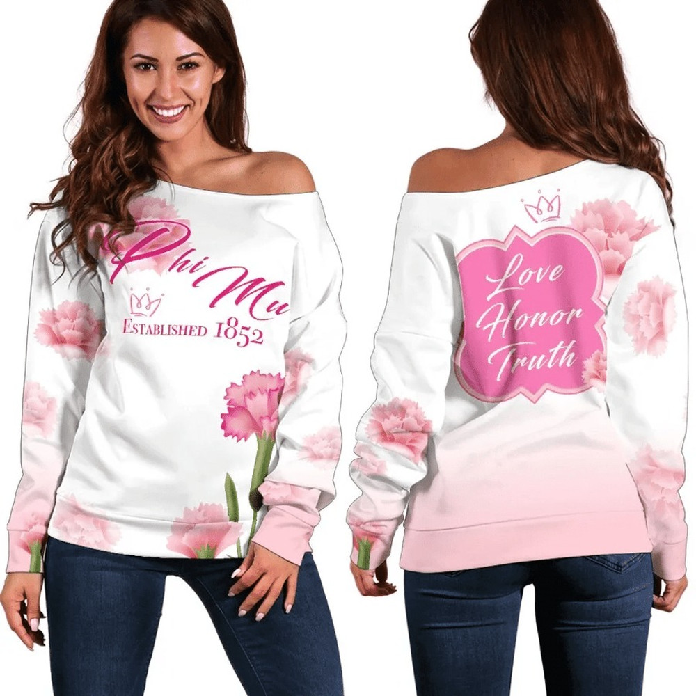 Phi Mu Always Love, Honor, Truth Women Off Shoulder, African Women Off Shoulder For Women