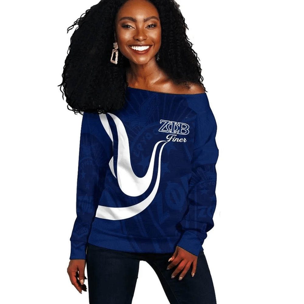 Zeta Phi Beta Sorority Women Off Shoulder Sweatshirt Style, African Women Off Shoulder For Women