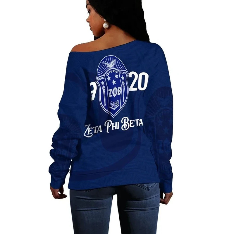Zeta Phi Beta Sorority Women Off Shoulder Sweatshirt Style, African Women Off Shoulder For Women