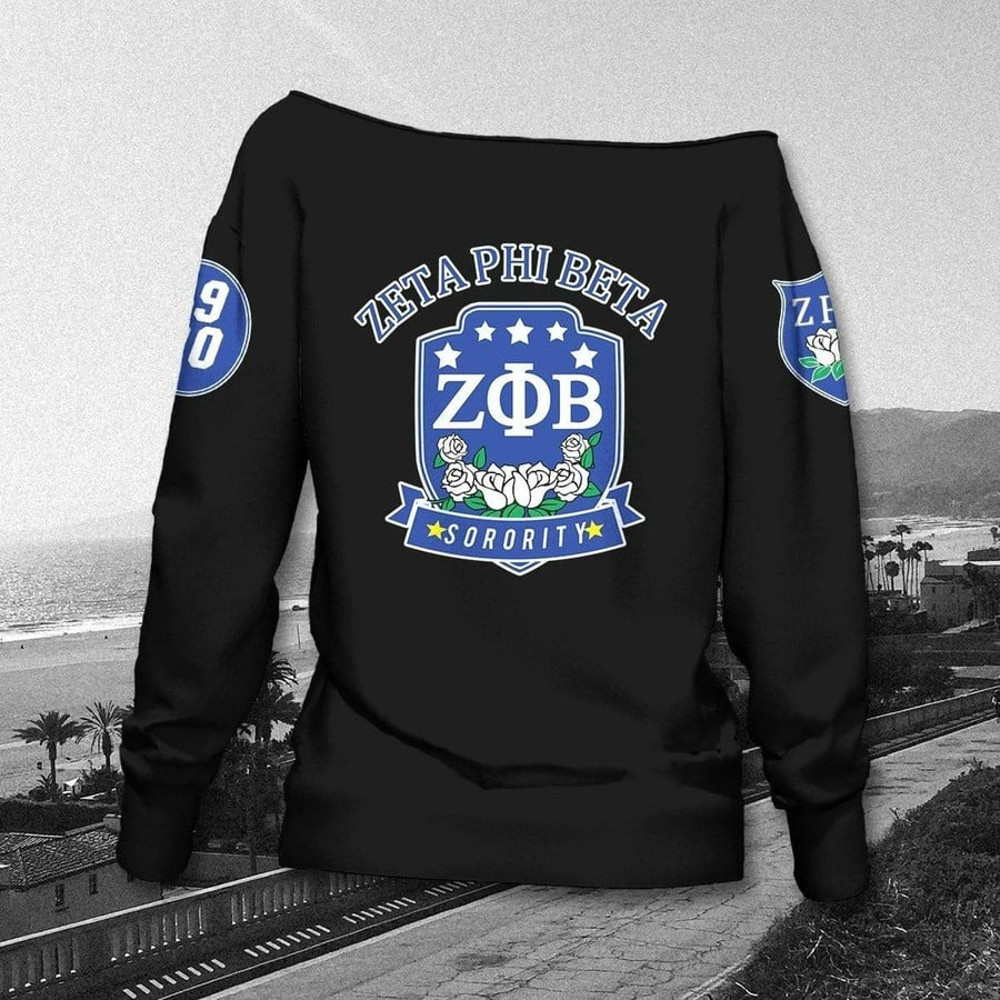 Zeta Phi Beta 1920 Sorority Women Off Shoulder Sweatshirt, African Women Off Shoulder For Women