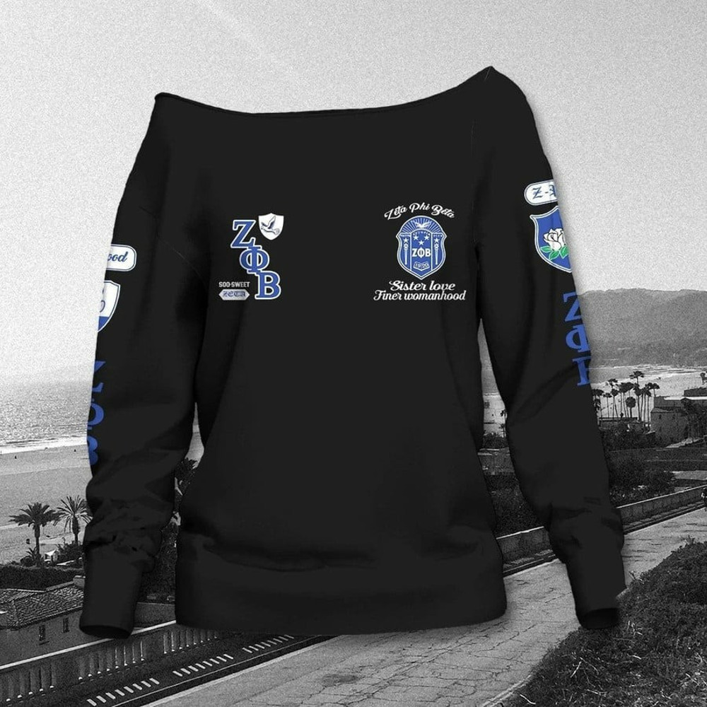 Zeta Phi Beta 1920 Sorority Women Off Shoulder Sweatshirt, African Women Off Shoulder For Women