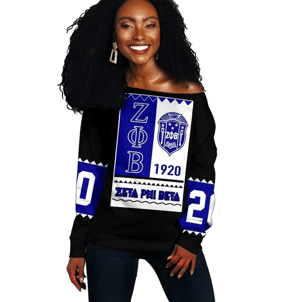 Zeta Phi Beta Black Style Offshoulder, African Women Off Shoulder For Women