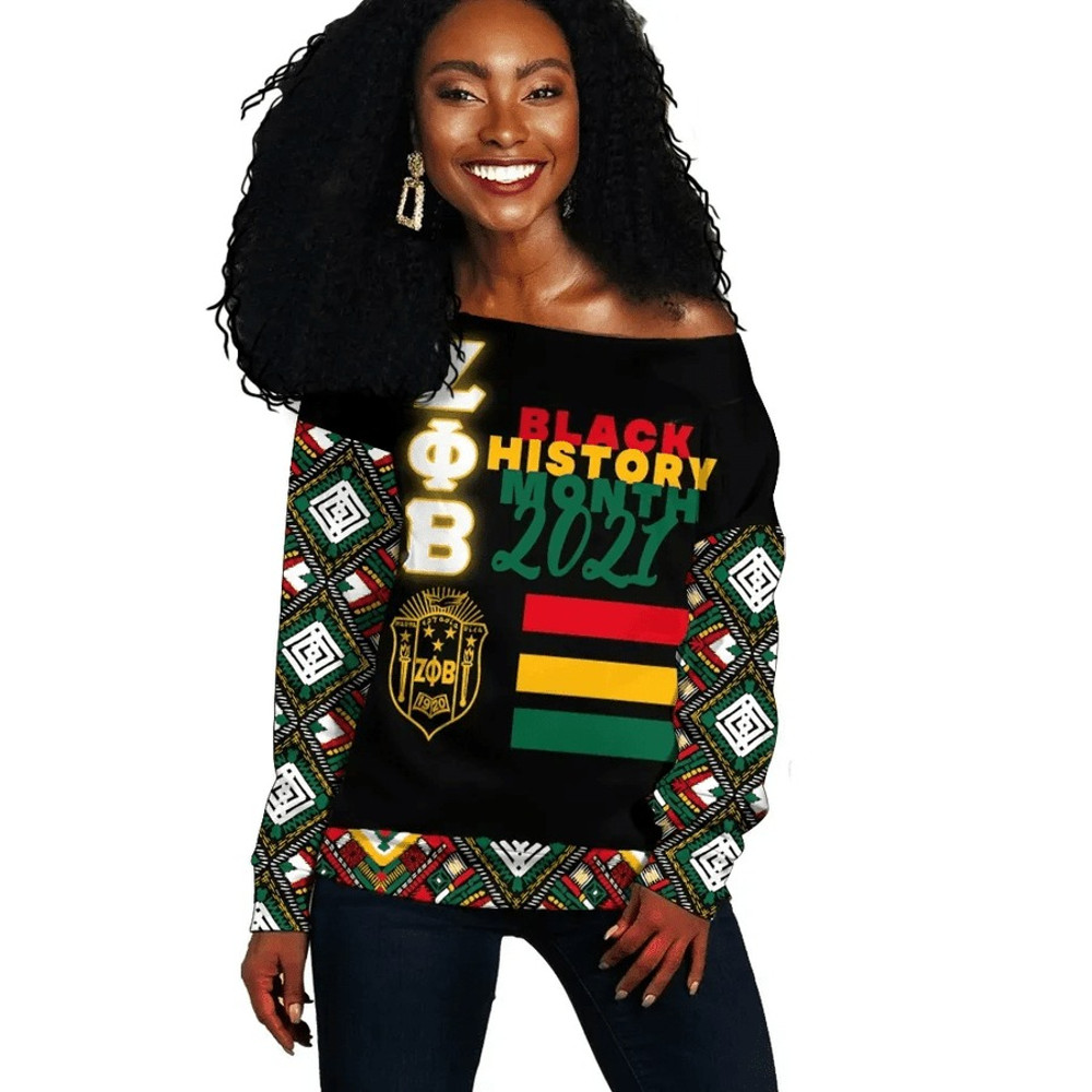 Zeta Phi Beta Black History Month Style Women Off Shoulder, African Women Off Shoulder For Women