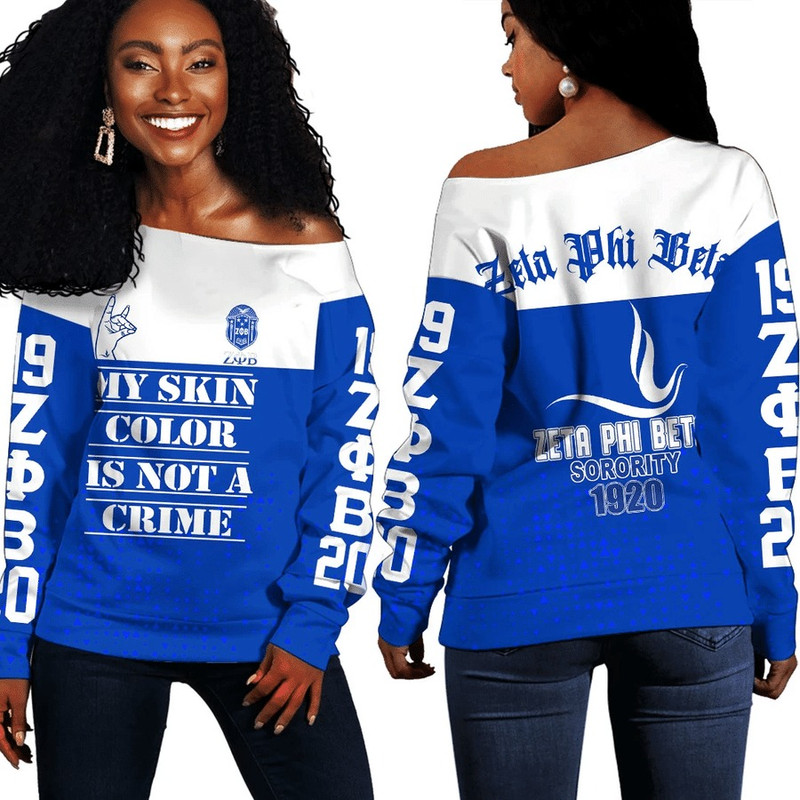 Zeta Phi Beta Off Shoulder Sweaters 01, African Women Off Shoulder For Women