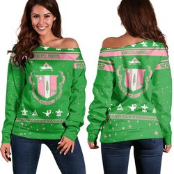 christmas style sorority delta zeta women off shoulder sweatshirt, african women off shoulder for women