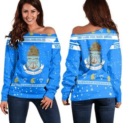 christmas style sorority alpha delta pi women off shoulder sweatshirt, african women off shoulder for women