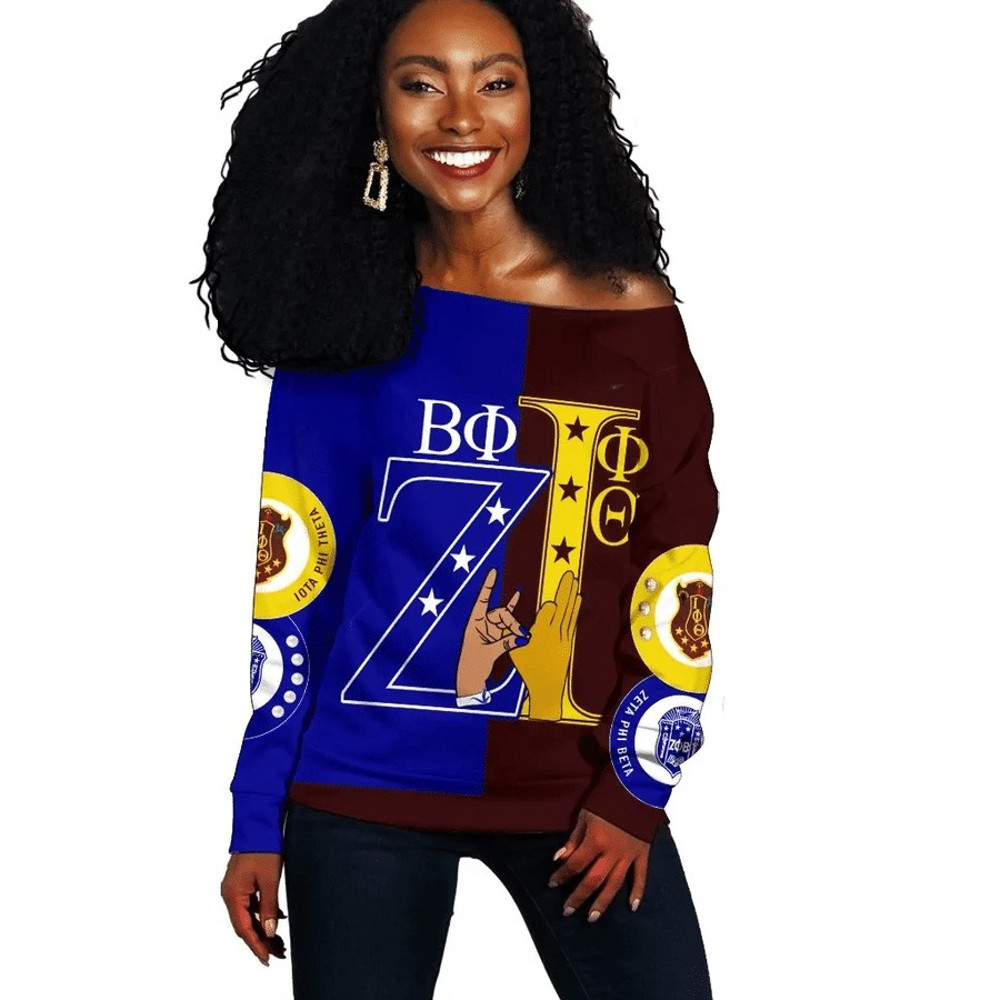 Iota Phi Theta Zeta Phi Beta Couple Offshoulder, African Women Off Shoulder For Women