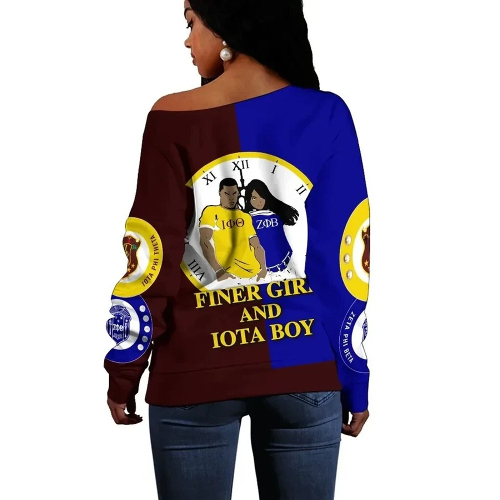 Iota Phi Theta Zeta Phi Beta Couple Offshoulder, African Women Off Shoulder For Women