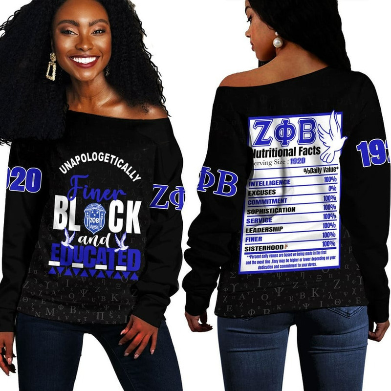 Zeta Phi Beta Off Shoulder Sweaters 02, African Women Off Shoulder For Women
