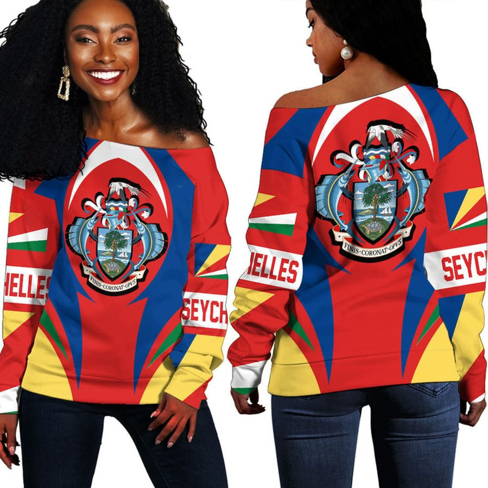 Seychelles Action Flag Off Shoulder Sweaters, African Women Off Shoulder For Women