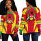 Guinea Bissau Action Flag Off Shoulder Sweaters, African Women Off Shoulder For Women