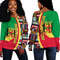 Republic of the Congo Flag and Kente Pattern Special Women's Off Shoulder Sweaters, African Women Off Shoulder For Women