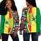 Senegal Flag and Kente Pattern Special Women's Off Shoulder Sweaters, African Women Off Shoulder For Women