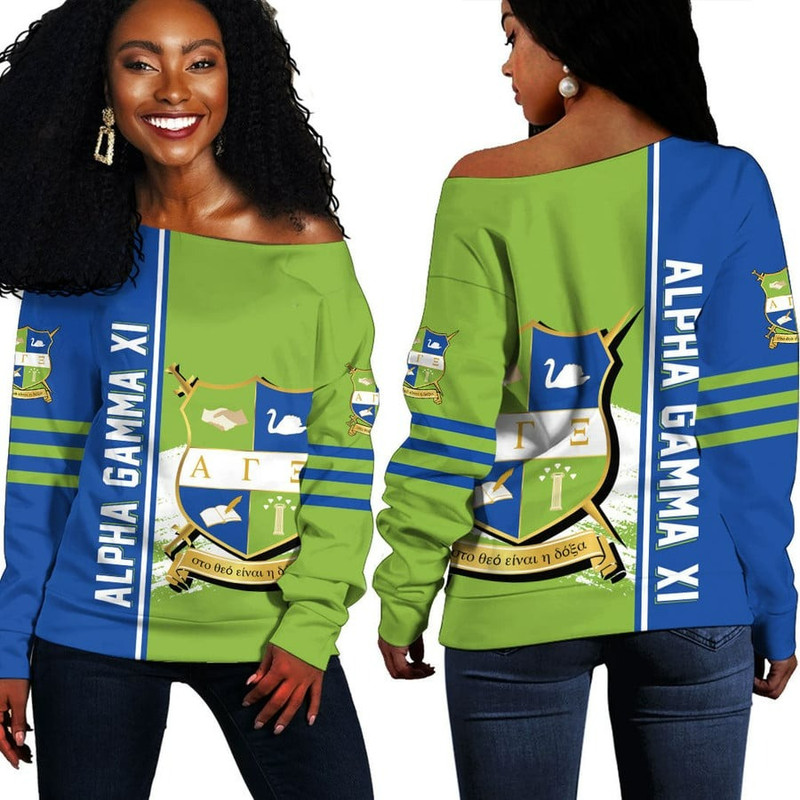 Alpha Gamma Xi Off Shoulder Sweaters, African Women Off Shoulder For Women