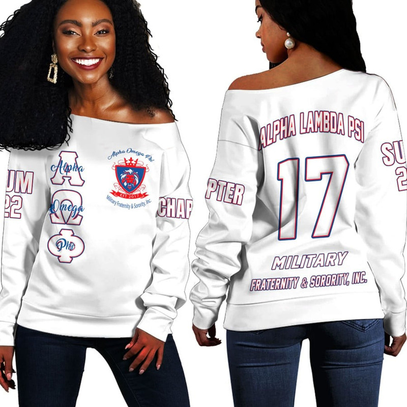 Alpha Omega Phi (White) Off Shoulder Sweaters, African Women Off Shoulder For Women