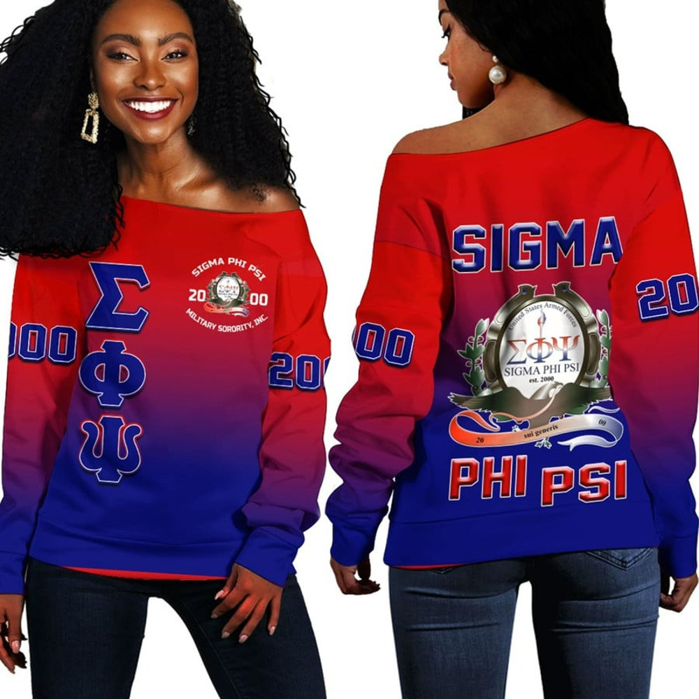 Sigma Phi Psi Gradient Off Shoulder Sweaters, African Women Off Shoulder For Women