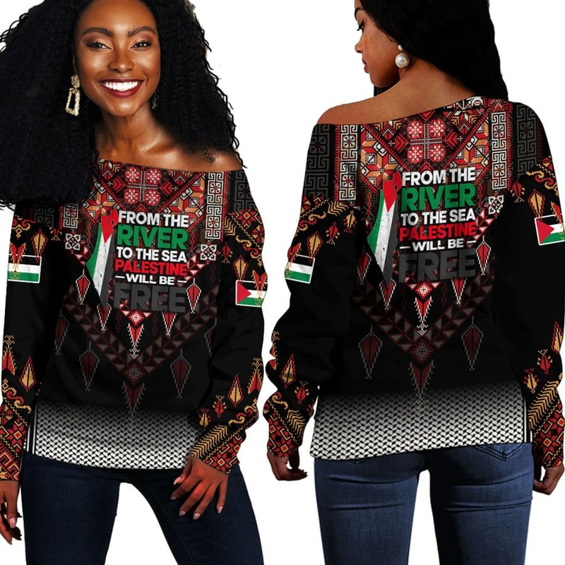 Palestine Will Be Free Off Shoulder Sweaters, African Women Off Shoulder For Women