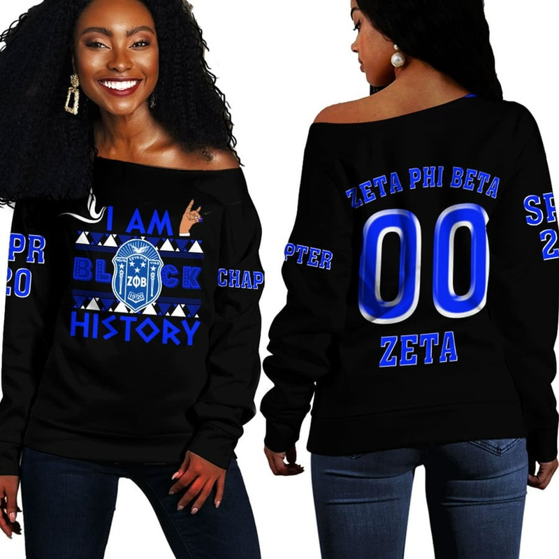 Zeta Phi Beta Black History Off Shoulder Sweaters 01, African Women Off Shoulder For Women