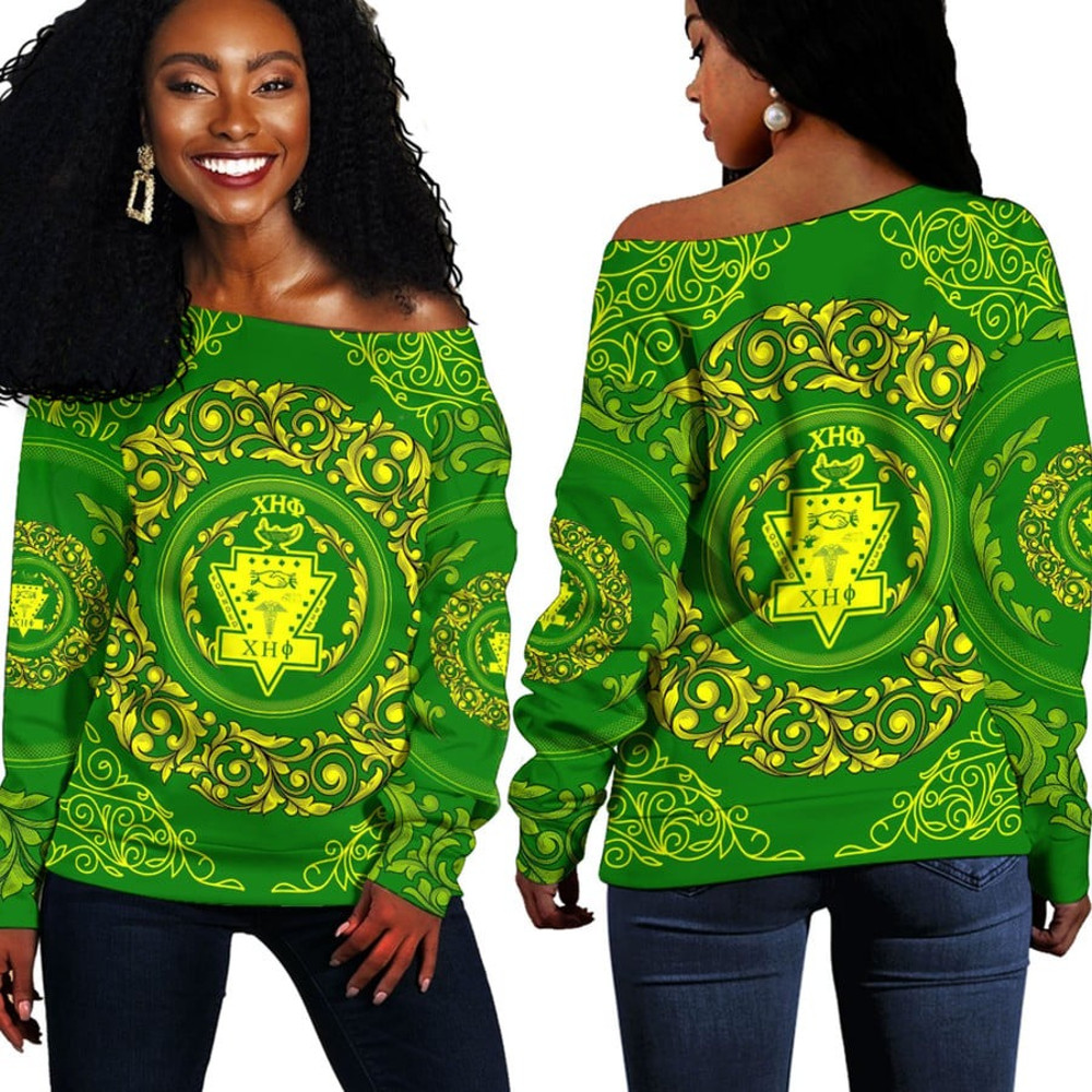 Chi Eta Phi Sorority Off Shoulder Sweaters, African Women Off Shoulder For Women