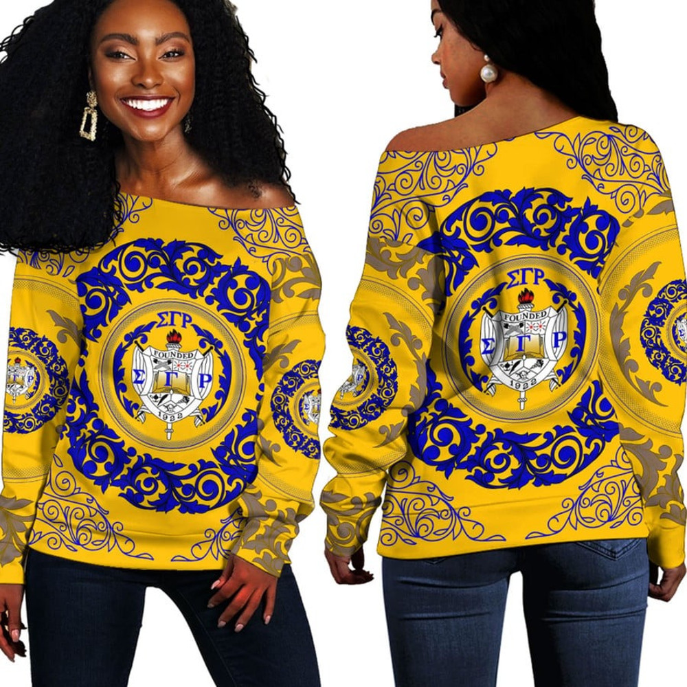Sigma Gamma Rho Sorority Off Shoulder Sweaters 01, African Women Off Shoulder For Women