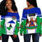 Lesotho Active Flag Off Shoulder Sweater, African Women Off Shoulder For Women