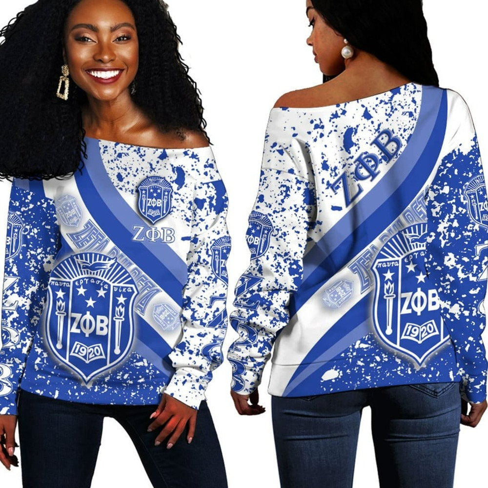 Zeta Phi Beta Special Off Shoulder Sweaters, African Women Off Shoulder For Women