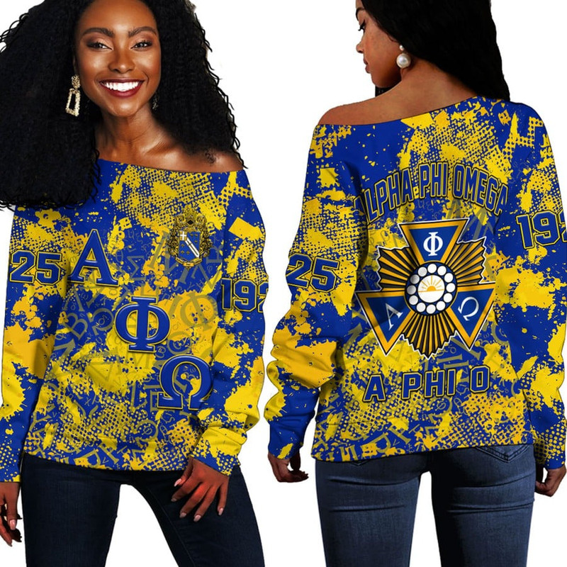 Alpha Phi Omega Sport Style Off Shoulder Sweaters, African Women Off Shoulder For Women