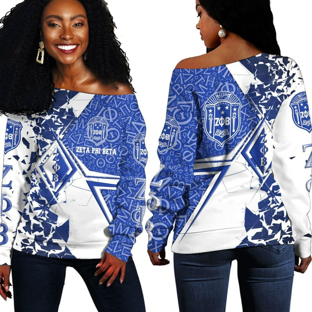 Zeta Phi Beta Legend Off Shoulder Sweaters, African Women Off Shoulder For Women
