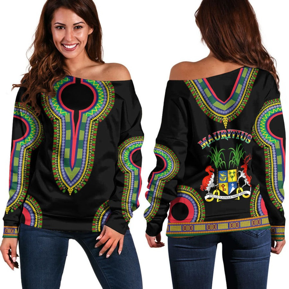 Mauritius Dashiki Off Shoulder Sweaters, African Women Off Shoulder For Women