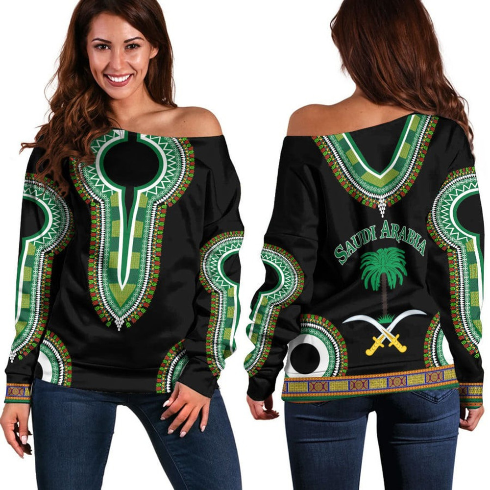 Saudi Arabia Dashiki Off Shoulder Sweaters, African Women Off Shoulder For Women