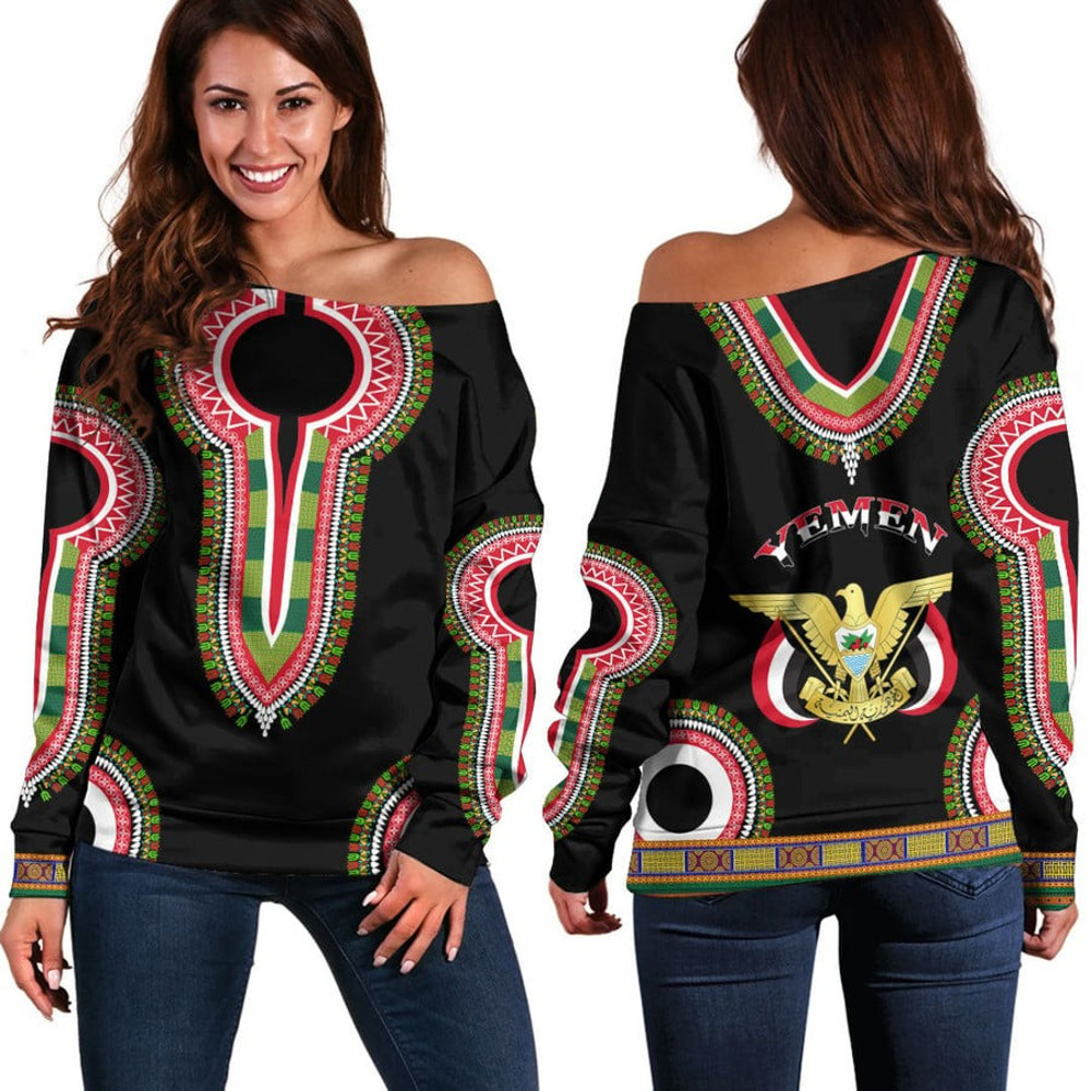 Yemen Dashiki Off Shoulder Sweaters, African Women Off Shoulder For Women