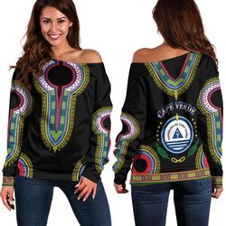 cape verde dashiki off shoulder sweaters, african women off shoulder for women
