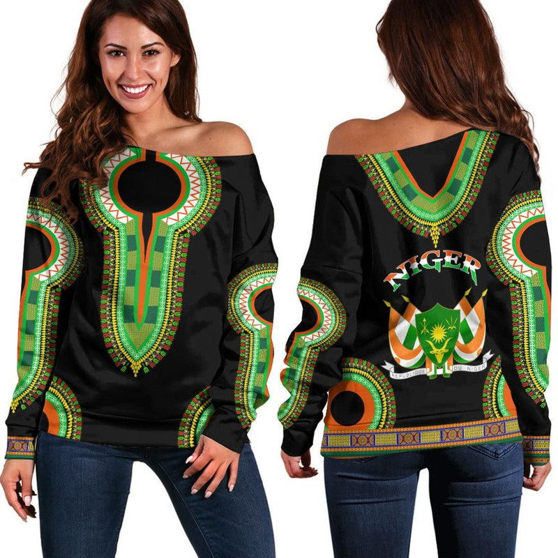 Niger Dashiki Off Shoulder Sweaters, African Women Off Shoulder For Women