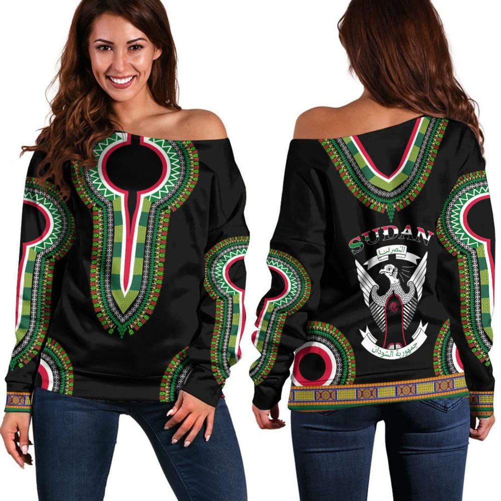 Sudan Dashiki Off Shoulder Sweaters, African Women Off Shoulder For Women