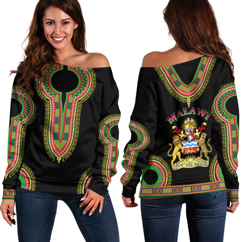 Malawi Dashiki Off Shoulder Sweaters, African Women Off Shoulder For Women