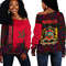 Morocco Kente Pattern Off Shoulder Sweater, African Women Off Shoulder For Women