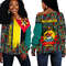Mozambique Kente Pattern Off Shoulder Sweater, African Women Off Shoulder For Women