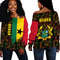 Ghana Kente Pattern Off Shoulder Sweater, African Women Off Shoulder For Women