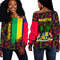 Mauritius Kente Pattern Off Shoulder Sweater, African Women Off Shoulder For Women