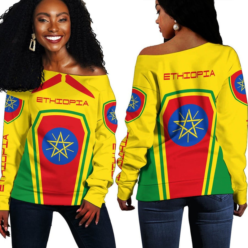 Ethiopia Women's Off Shoulder Sweaters, African Women Off Shoulder For Women