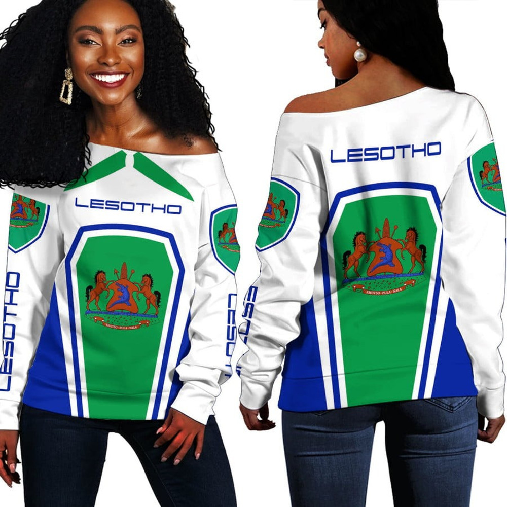 Lesotho Women's Off Shoulder Sweaters, African Women Off Shoulder For Women
