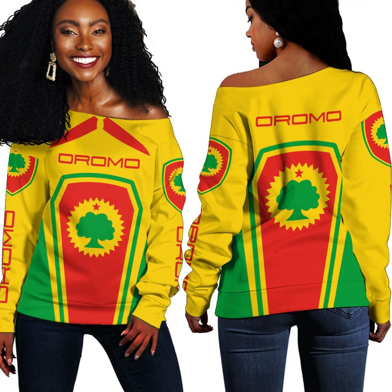 Oromo Women's Off Shoulder Sweaters, African Women Off Shoulder For Women