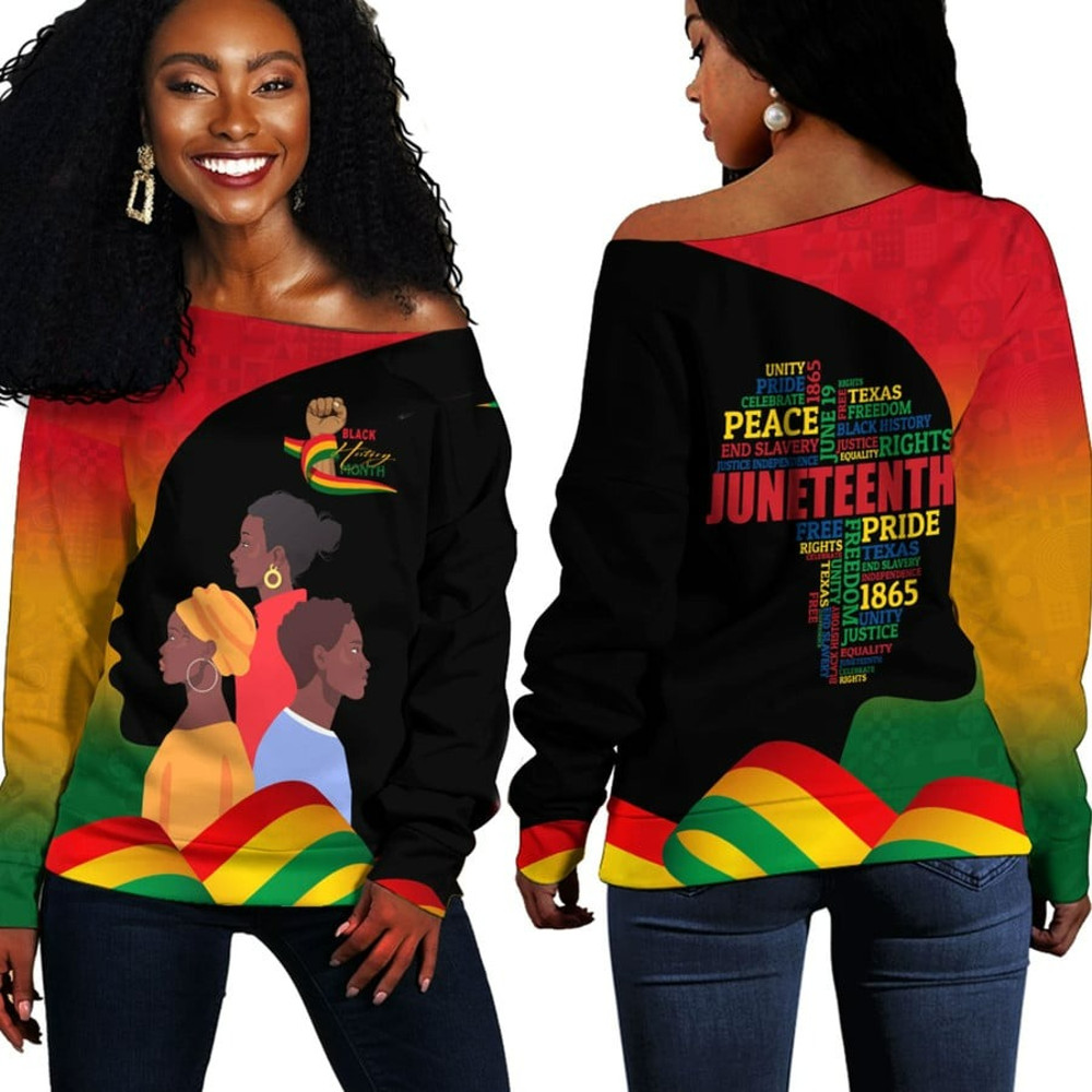Black History Month I'm Black Off Shoulder Sweaters, African Women Off Shoulder For Women