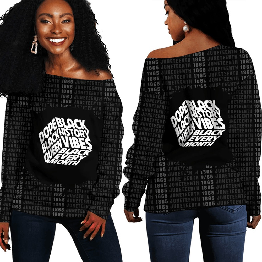 Dope Black Queen Off Shoulder Sweaters, African Women Off Shoulder For Women