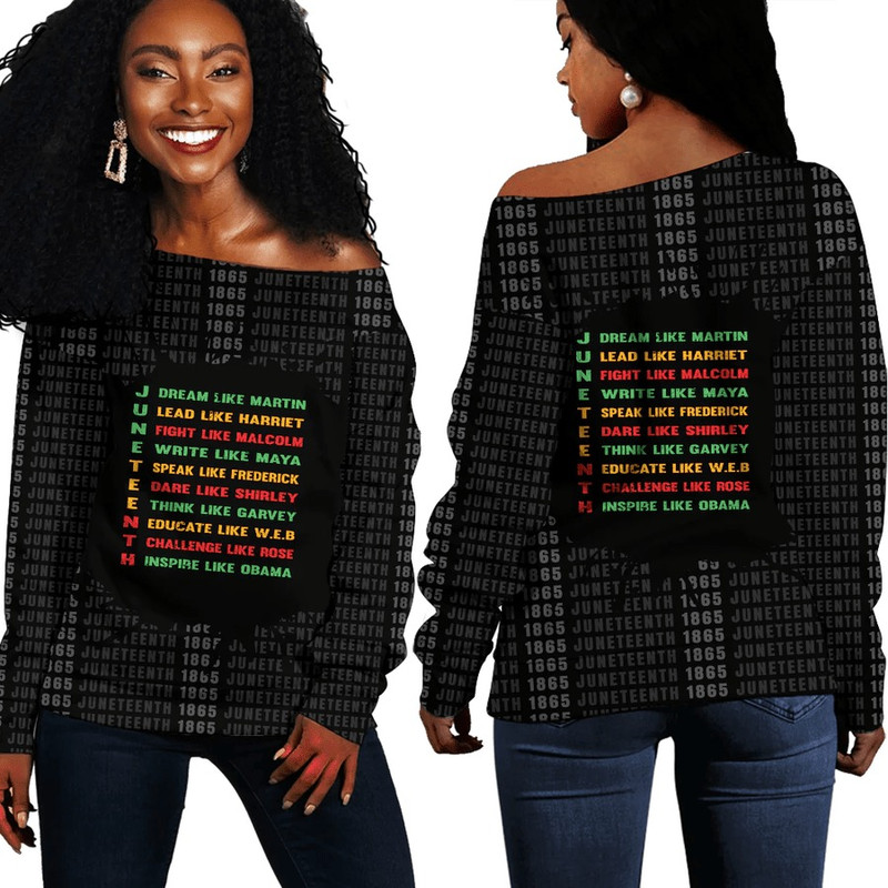 Juneteenth Freedom Off Shoulder Sweaters, African Women Off Shoulder For Women