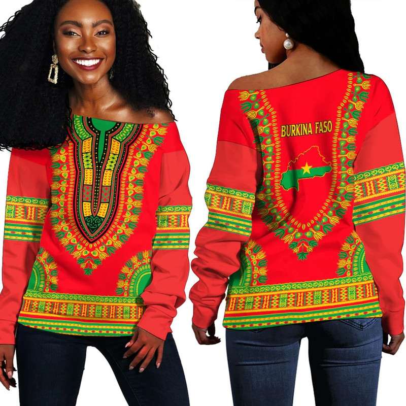 Africa Zone Off Shoulder Sweaters - Burundi Traditional Dashiki, African Women Off Shoulder For Women